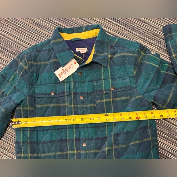 Cat and Jack Youth Blue and Green Quilted Plaid Shirt Jacket Size Y XL (16) - Picture 3 of 6